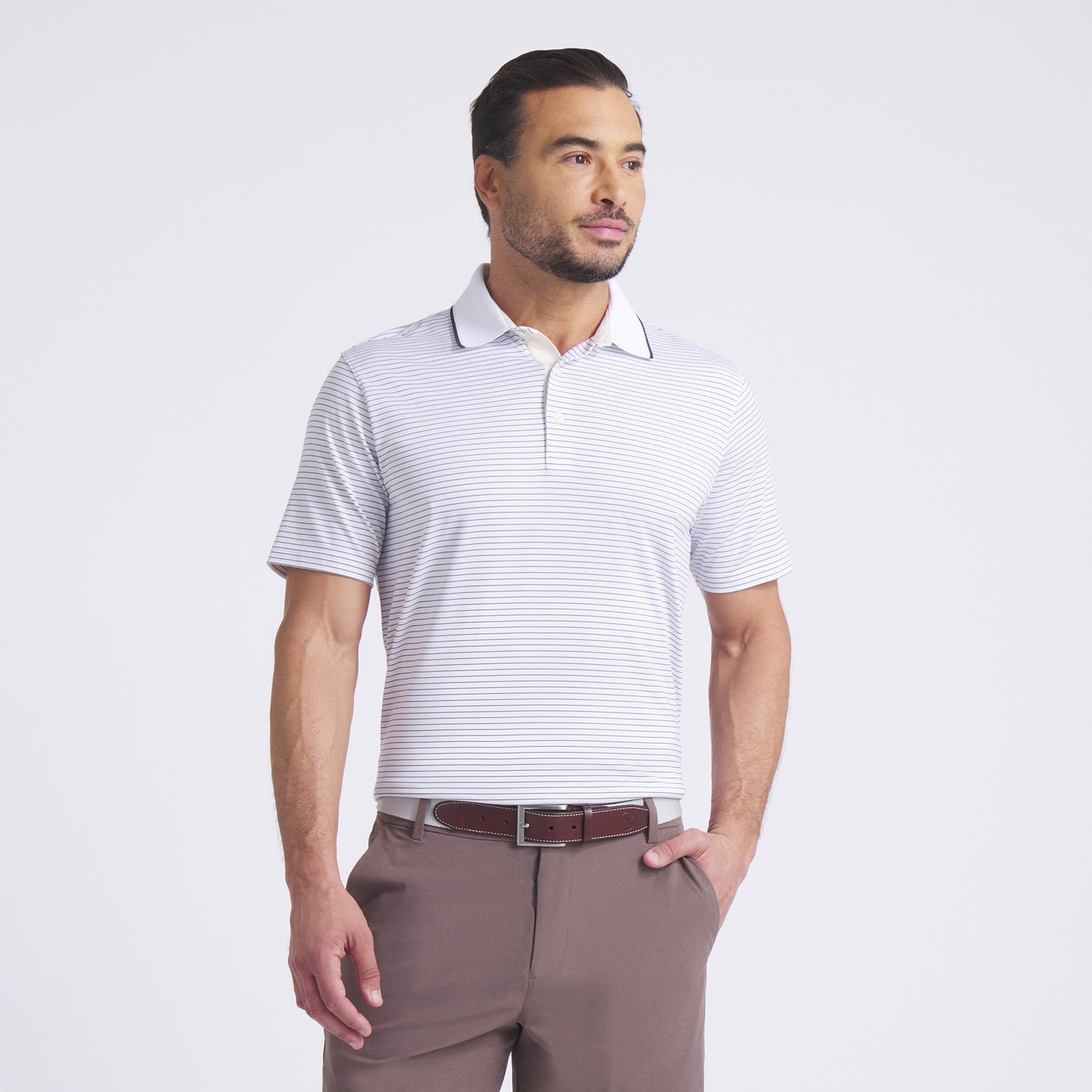 MATTR Elevated Stripe Golf Polo