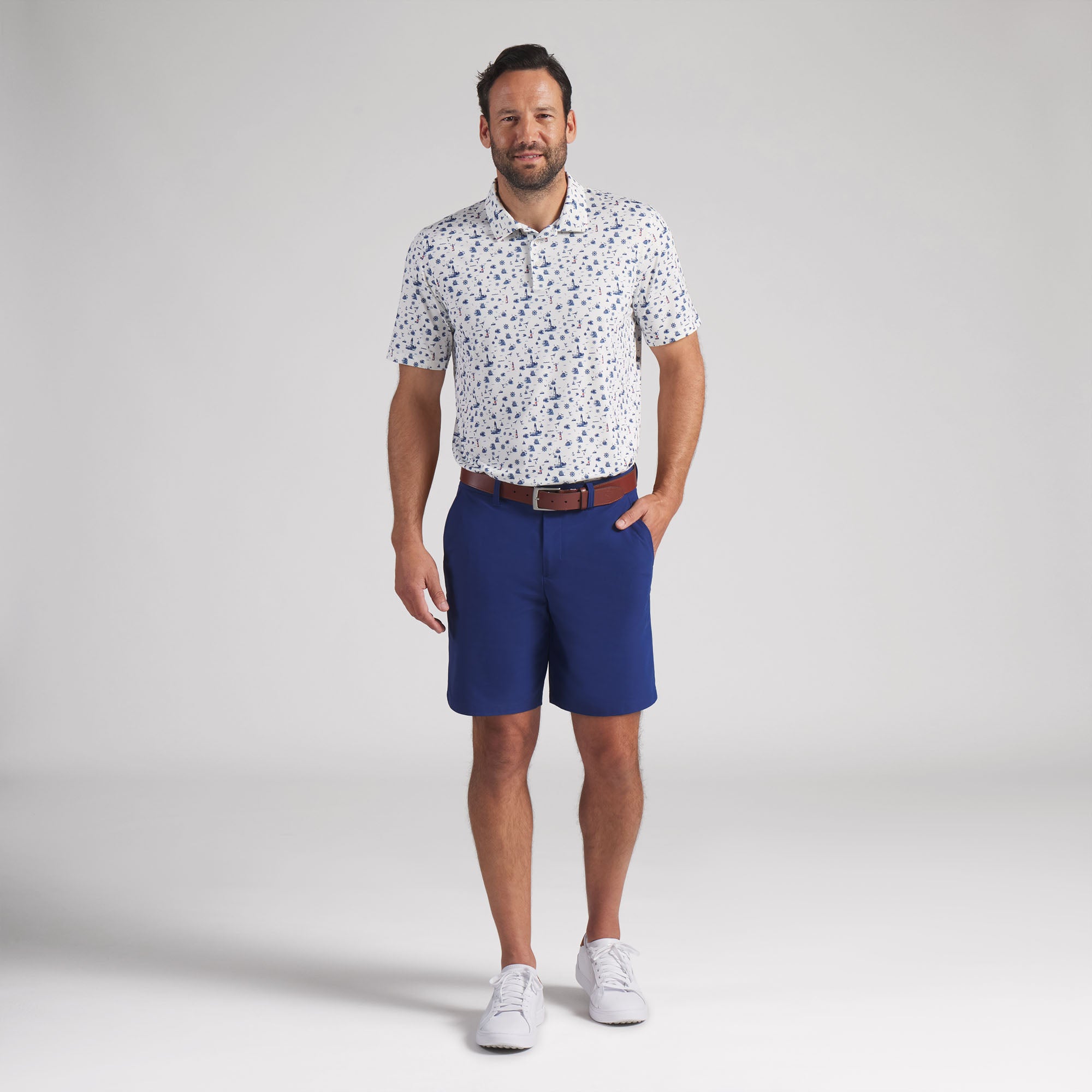 Warm White / Deep Navy / Candy Apple